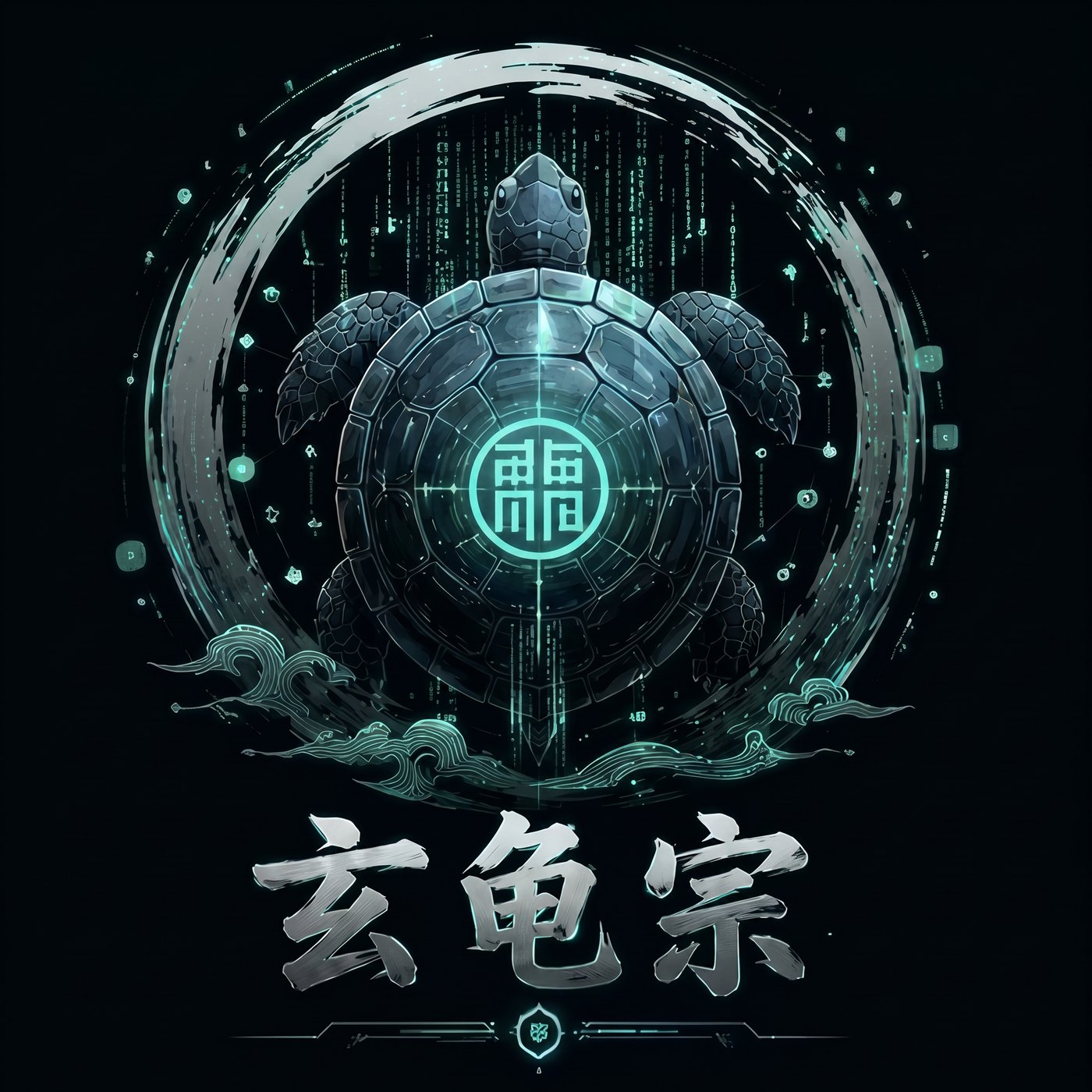 玄龟宗 logo with cyber turtle emblem